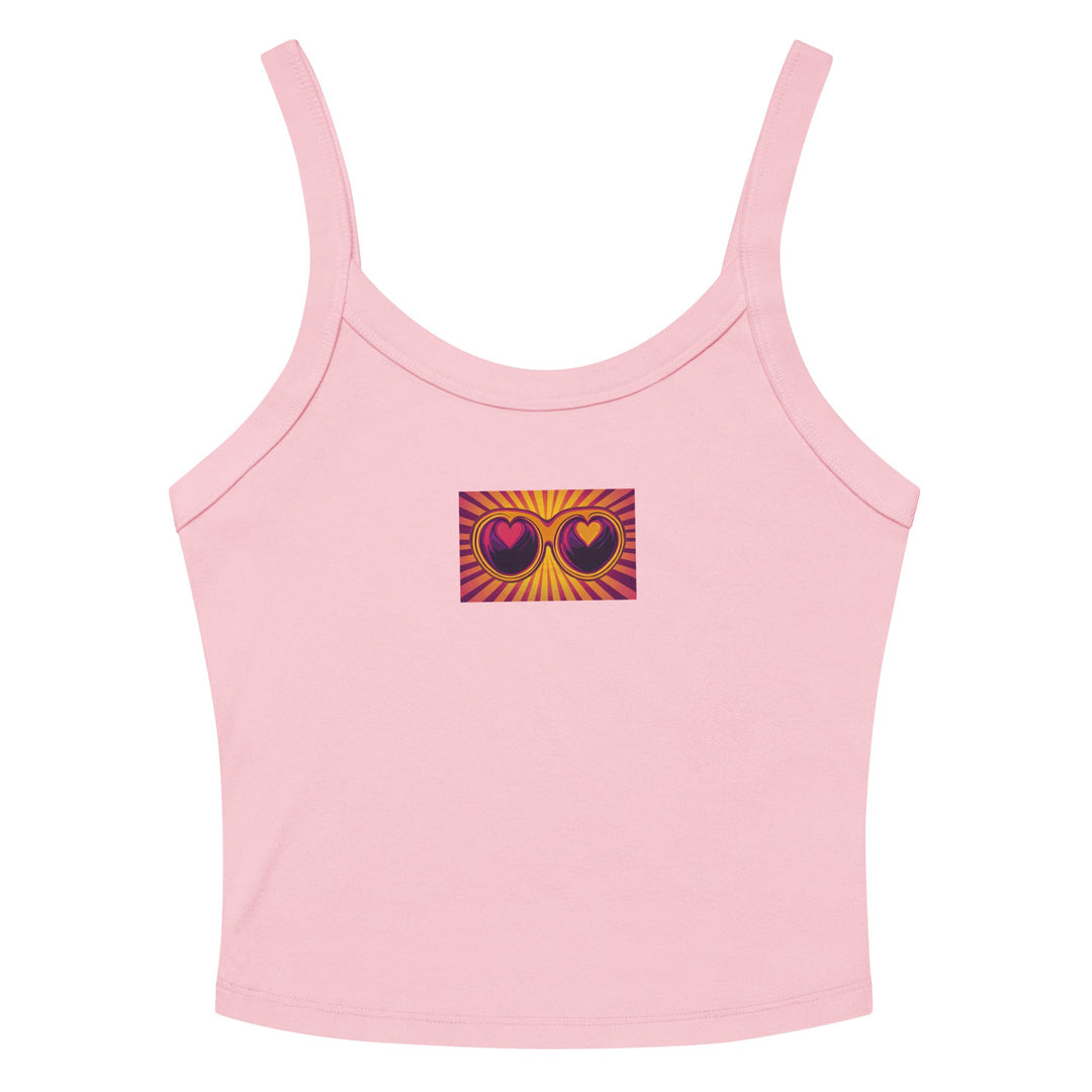 "Aesthetic Double heart crop top" Women’s micro-rib tank top - Polendo Design
