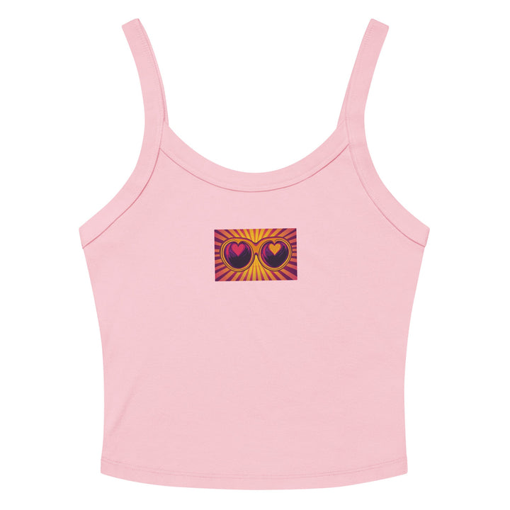 "Aesthetic Double heart crop top" Women’s micro-rib tank top - Polendo Design