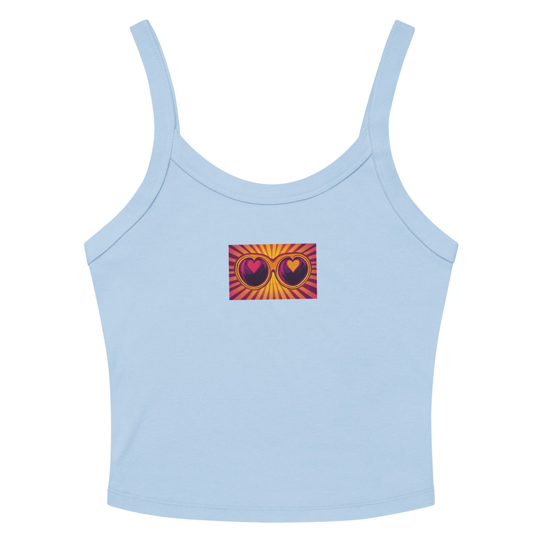 "Aesthetic Double heart crop top" Women’s micro-rib tank top - Polendo Design