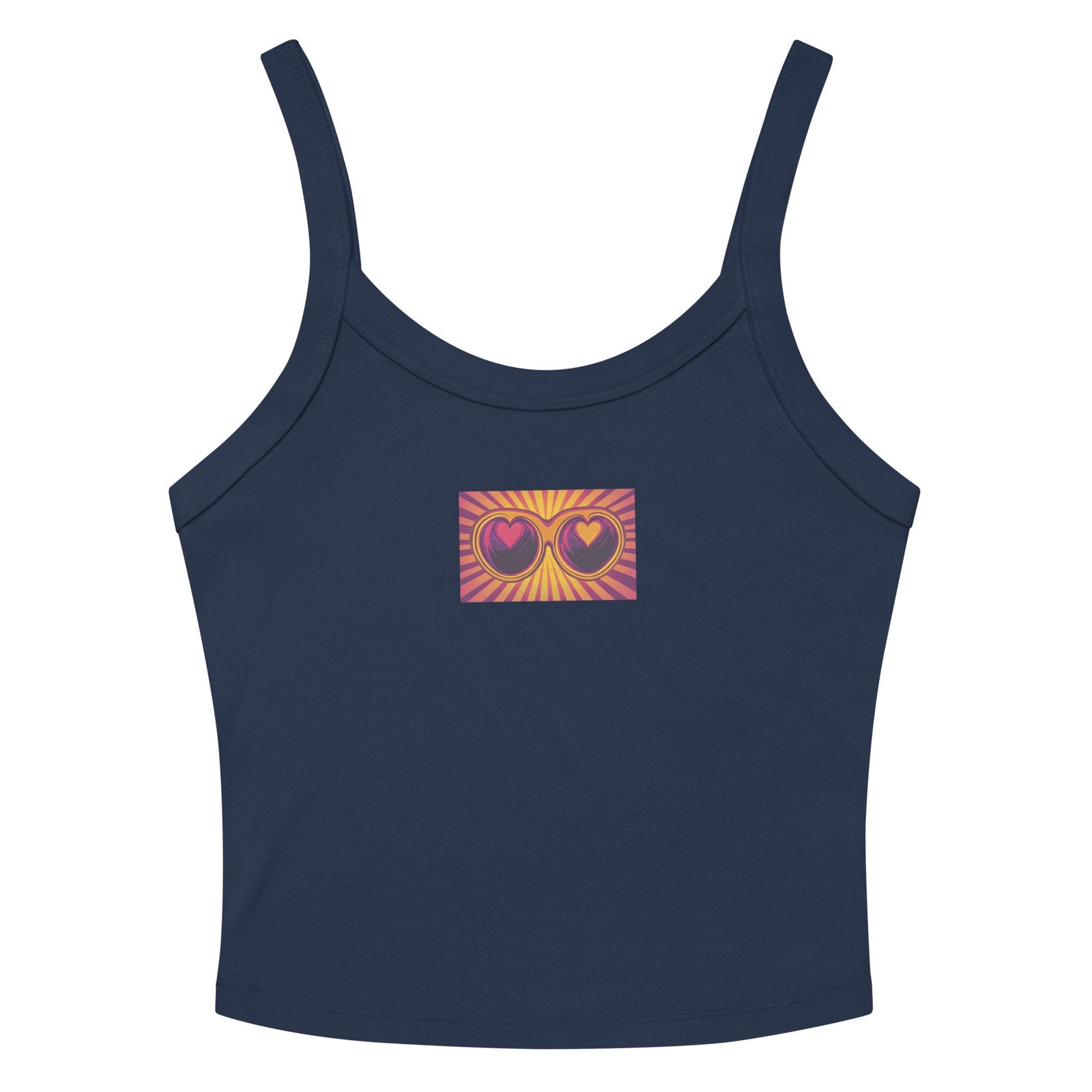 "Aesthetic Double heart crop top" Women’s micro-rib tank top - Polendo Design