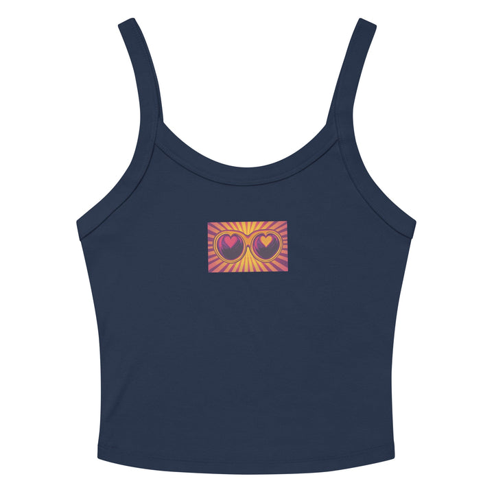 "Aesthetic Double heart crop top" Women’s micro-rib tank top - Polendo Design