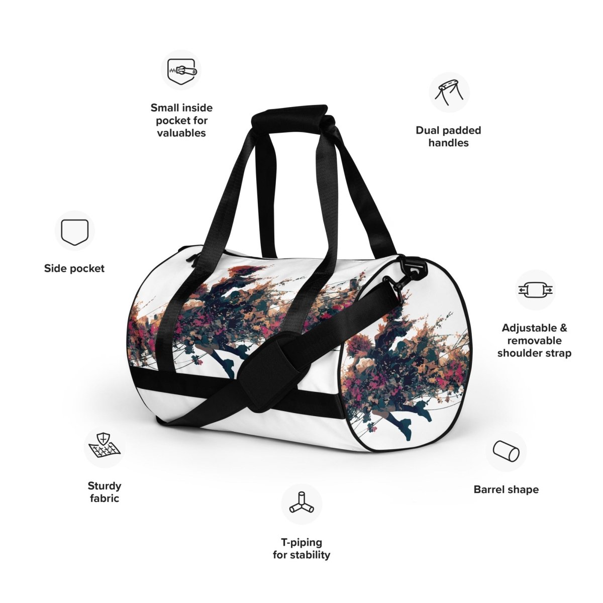 Confetti Storm All-Over Print Gym Bag - Polendo Design Confetti Storm all-over print gym bag
