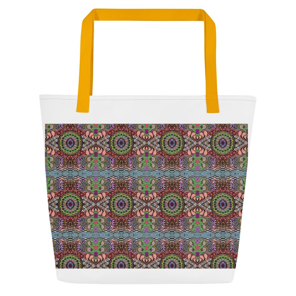 Pulse Bloom Tote Bag – Large Colorful All-Over Print Bag - Polendo Design tote bag
