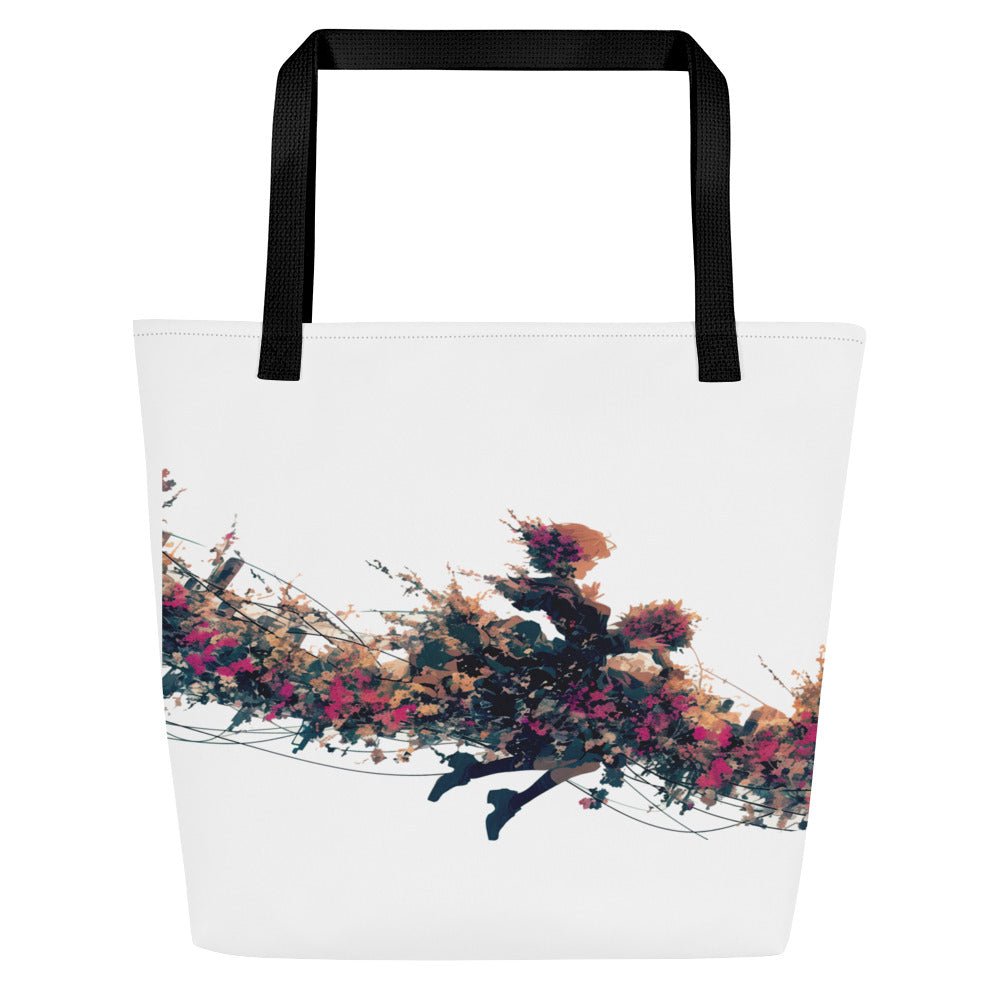 Wildflower Motion Large Tote Bag - Polendo Design Wildflower Motion large tote bag