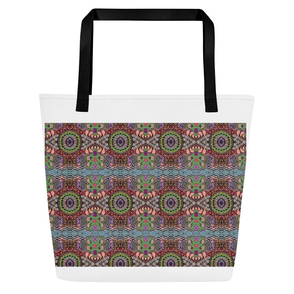 Pulse Bloom Tote Bag – Large Colorful All-Over Print Bag - Polendo Design tote bag