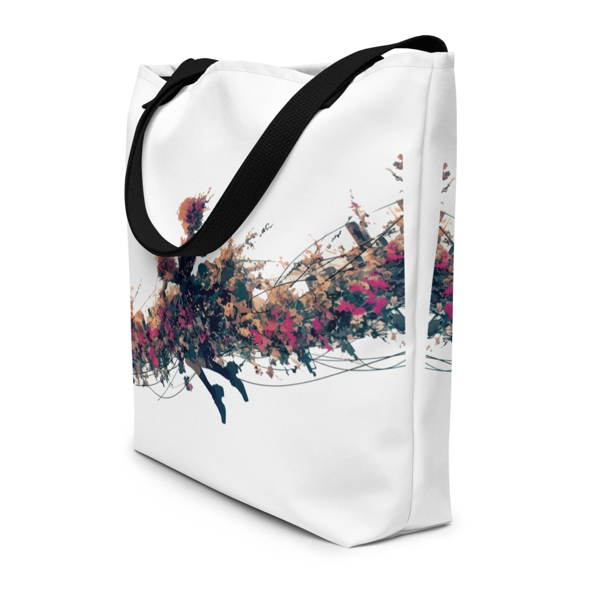 Wildflower Motion Large Tote Bag - Polendo Design Wildflower Motion large tote bag