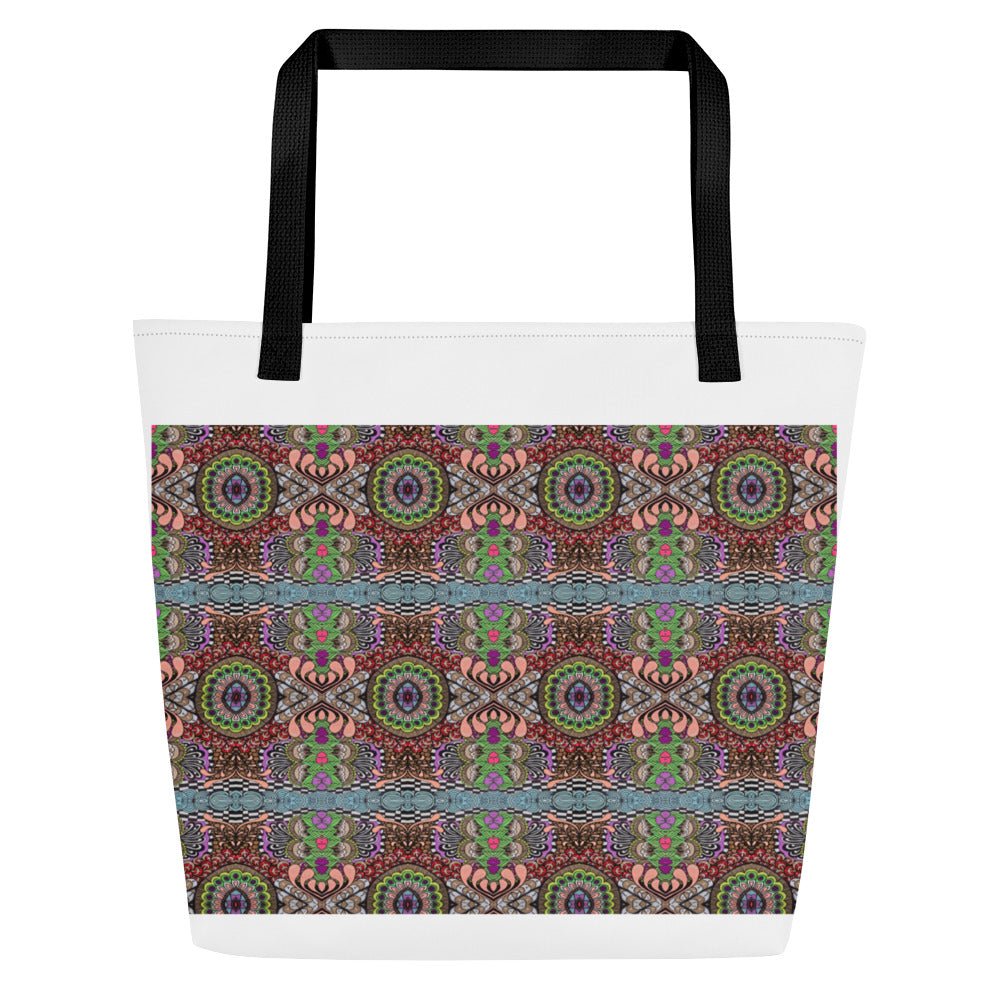 Pulse Bloom Tote Bag – Large Colorful All-Over Print Bag - Polendo Design tote bag