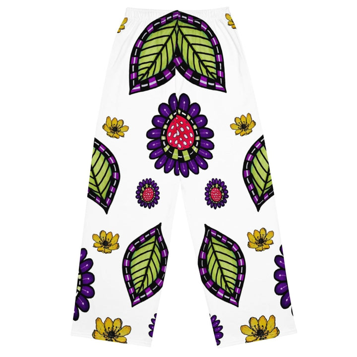Garden Static Wide-Leg Pants – All-Over Floral Print - Polendo Design Garden Static wide-leg pants