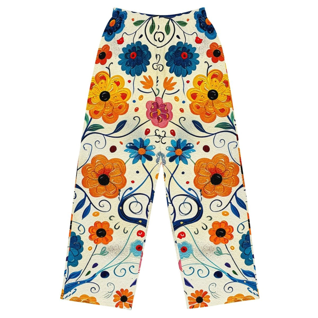 The Midnight Garden Walk Wide-Leg Pants – Floral Print - Polendo Design The Midnight Garden Walk wide-leg pants