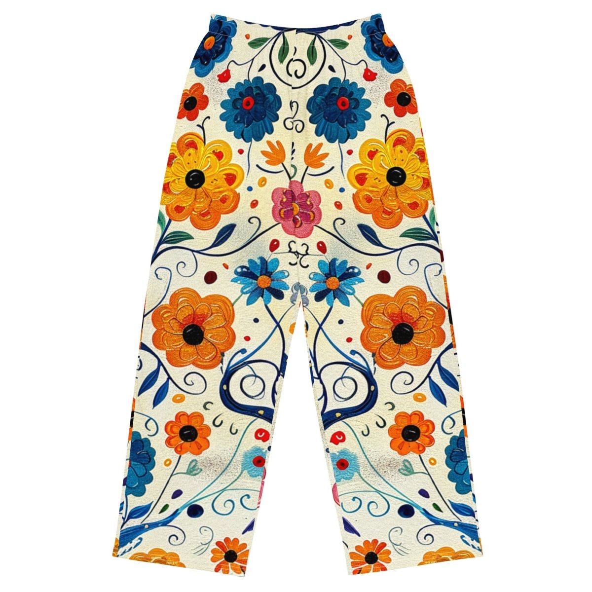 The Midnight Garden Walk Wide-Leg Pants – Floral Print - Polendo Design The Midnight Garden Walk wide-leg pants