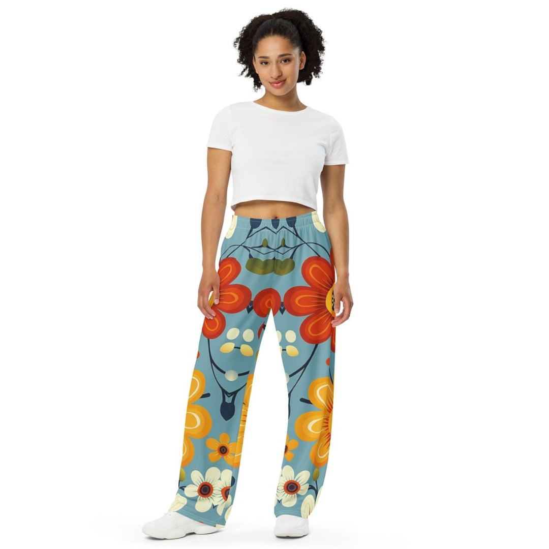 Sunbranch Meadow Wide-Leg Pants – All-Over Floral Print - Polendo Design Sunbranch Meadow wide-leg pants