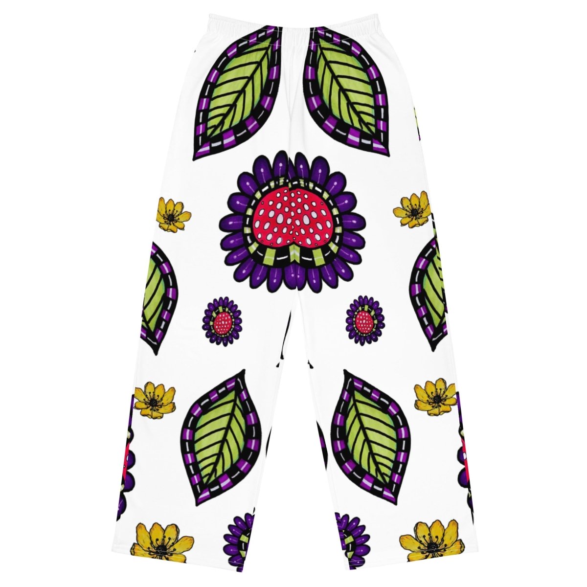 Garden Static Wide-Leg Pants – All-Over Floral Print - Polendo Design Garden Static wide-leg pants