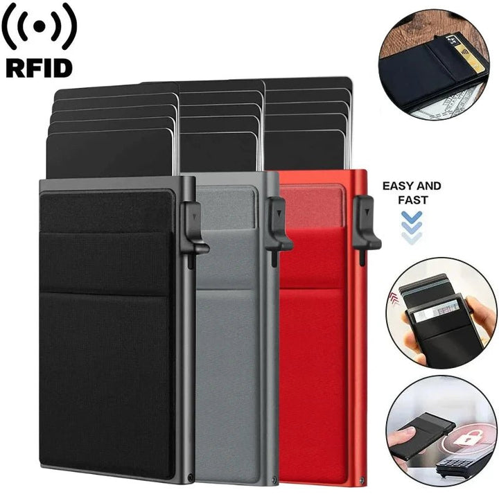 Anti-Theft RFID Blocking Wallet Card Holder for Travel - Polendo Design Anti-Theft RFID Blocking Wallet Card Holder
