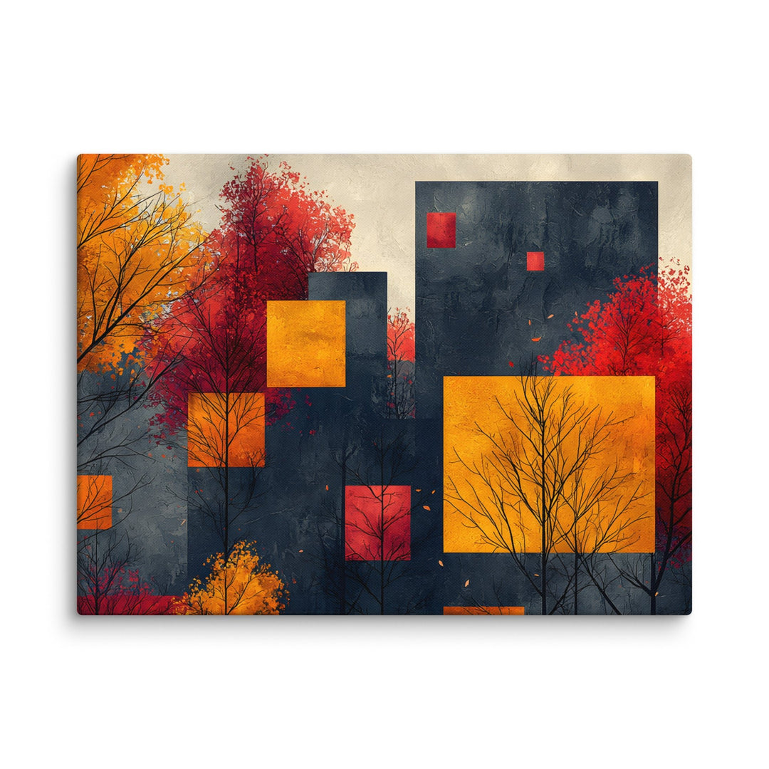 Autumn Geometry Abstract Wall Art Canvas Print - Polendo Design