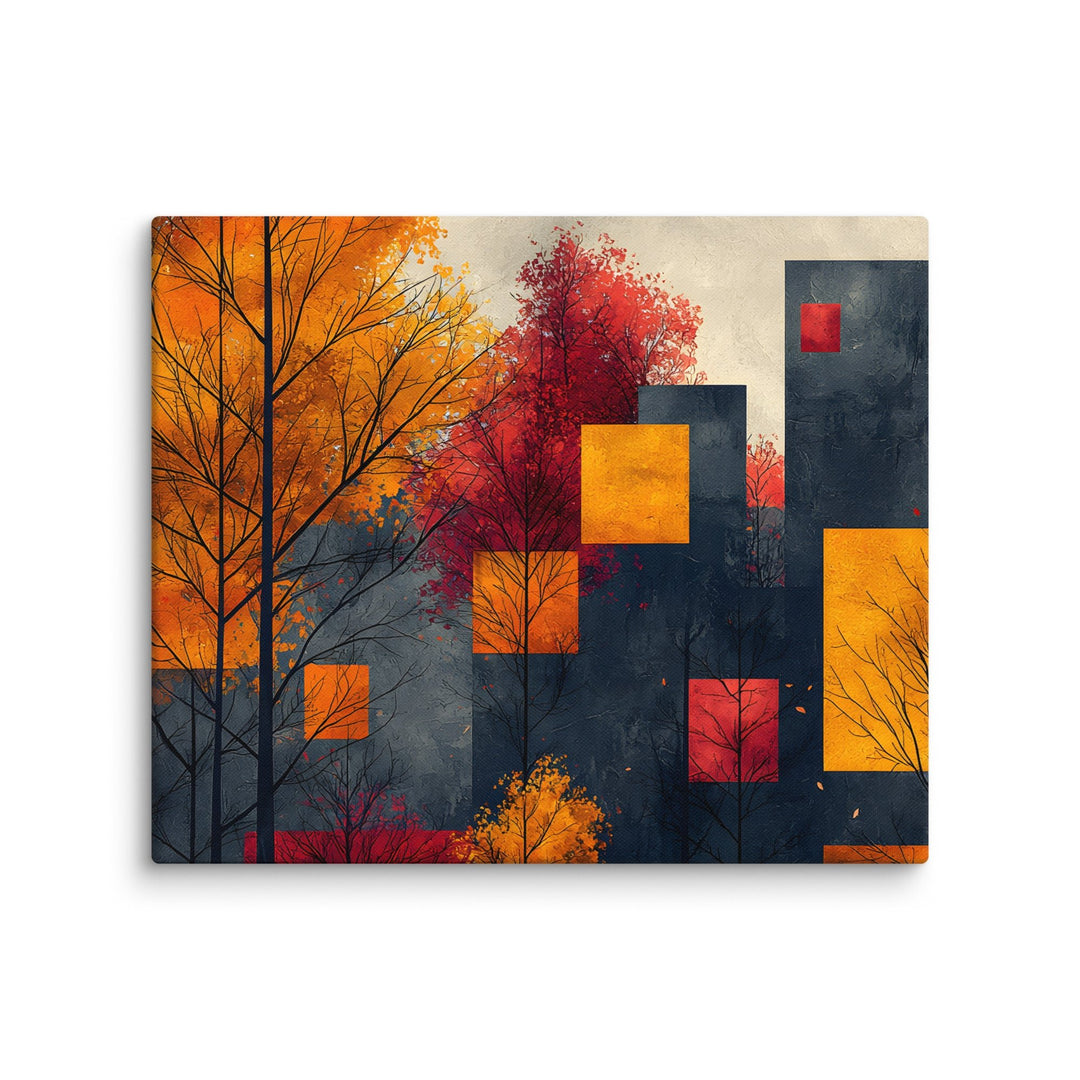 Autumn Geometry Abstract Wall Art Canvas Print - Polendo Design