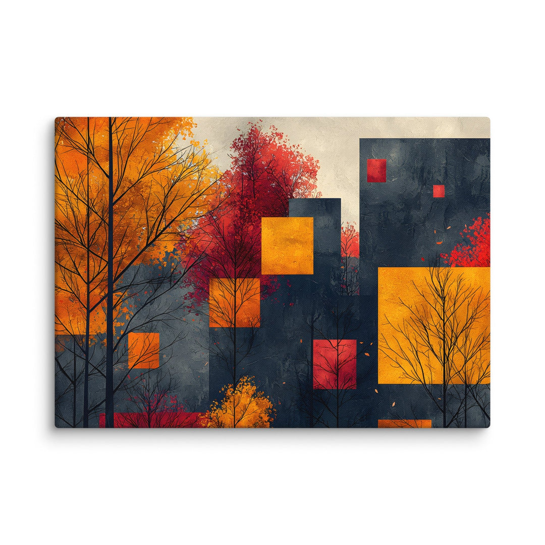 Autumn Geometry Abstract Wall Art Canvas Print - Polendo Design