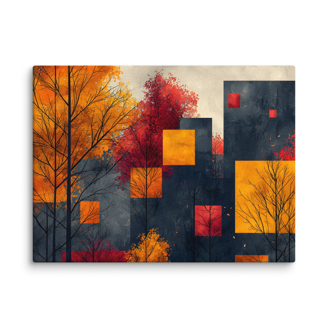Autumn Geometry Abstract Wall Art Canvas Print - Polendo Design