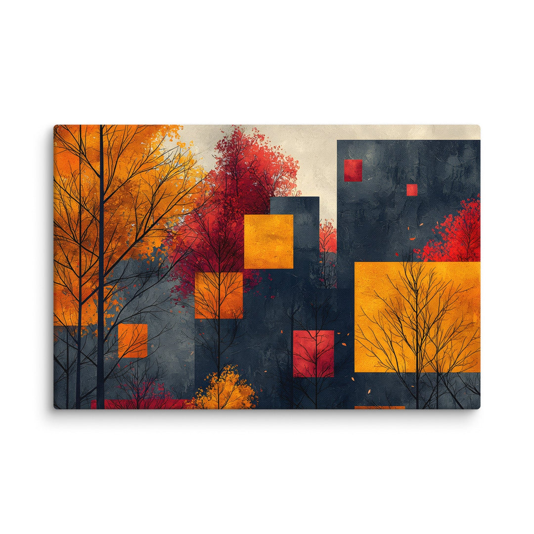 Autumn Geometry Abstract Wall Art Canvas Print - Polendo Design