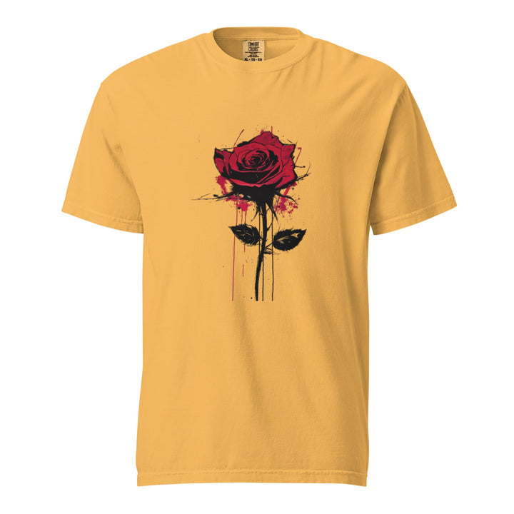 "Bleeding-Rose" garment-dyed heavyweight t-shirt - Polendo Design