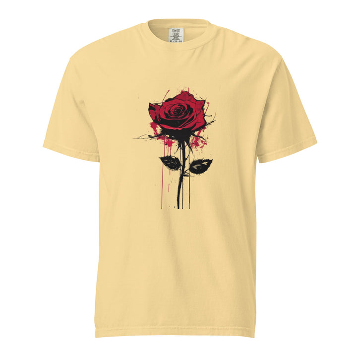 "Bleeding-Rose" garment-dyed heavyweight t-shirt - Polendo Design