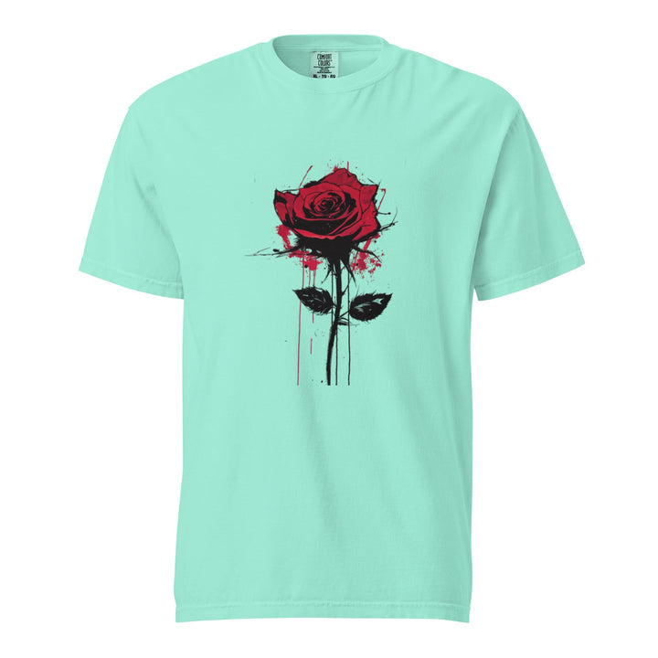 "Bleeding-Rose" garment-dyed heavyweight t-shirt - Polendo Design
