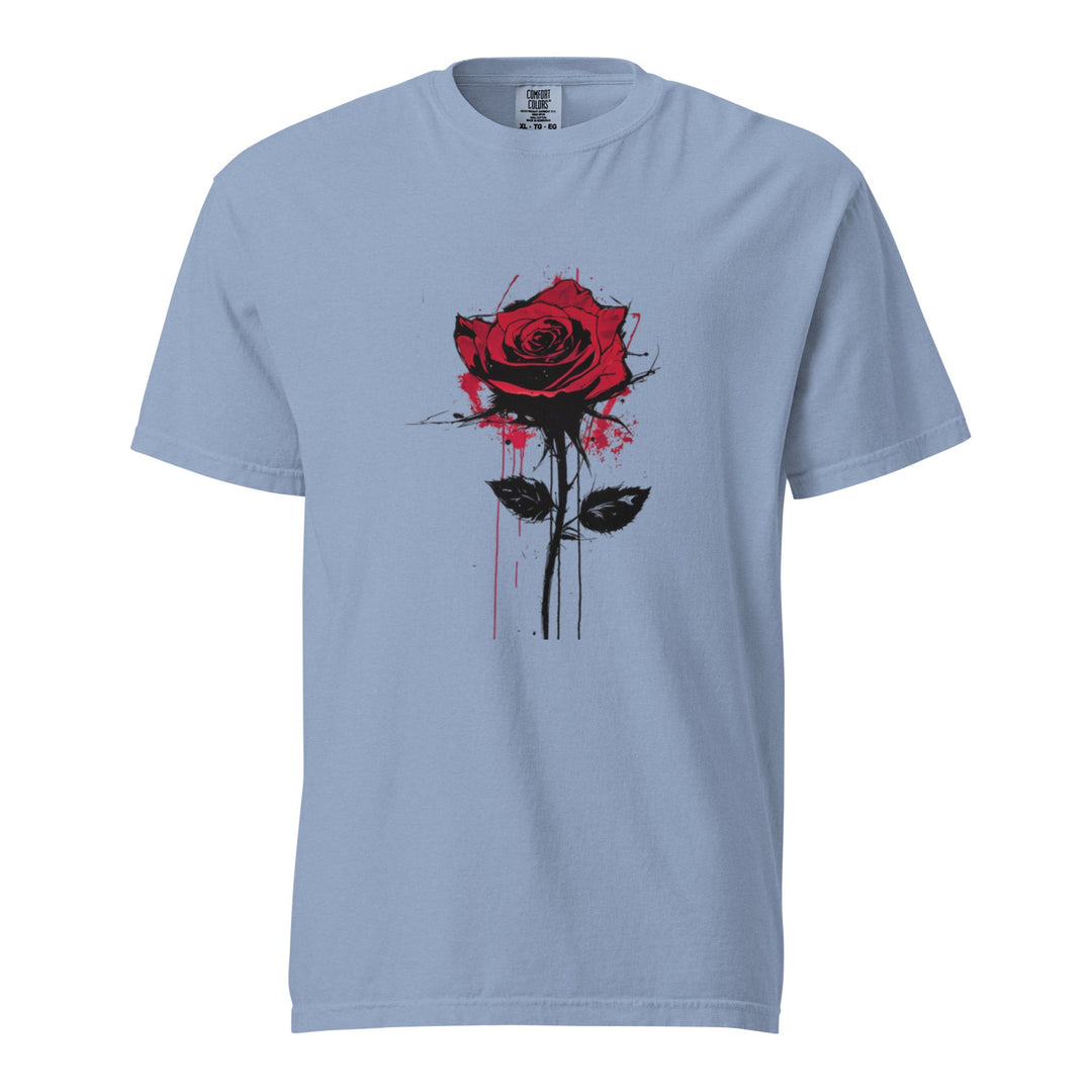 "Bleeding-Rose" garment-dyed heavyweight t-shirt - Polendo Design