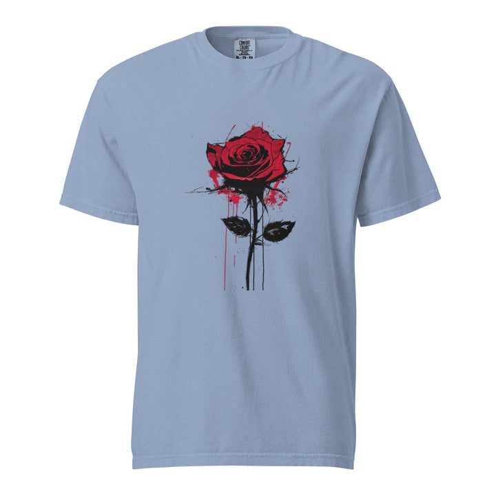 "Bleeding-Rose" garment-dyed heavyweight t-shirt - Polendo Design