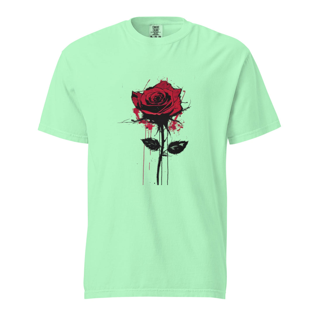 "Bleeding-Rose" garment-dyed heavyweight t-shirt - Polendo Design