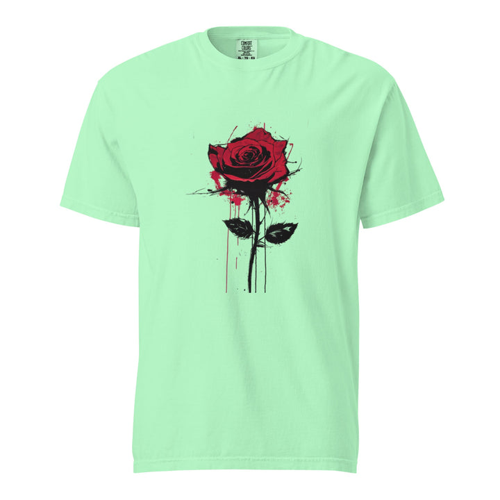 "Bleeding-Rose" garment-dyed heavyweight t-shirt - Polendo Design