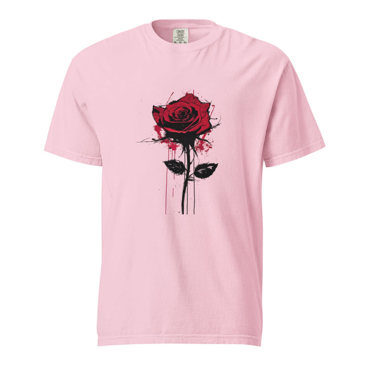"Bleeding-Rose" garment-dyed heavyweight t-shirt - Polendo Design