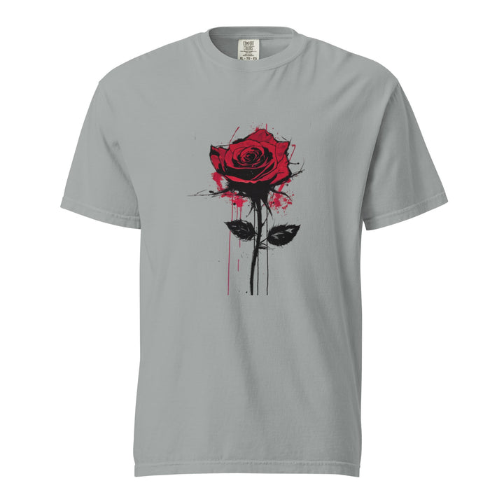 "Bleeding-Rose" garment-dyed heavyweight t-shirt - Polendo Design