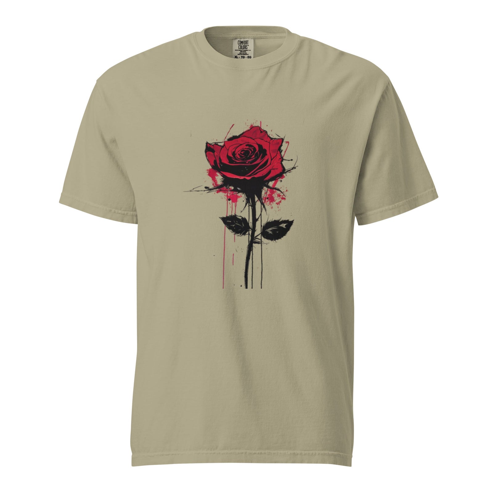 "Bleeding-Rose" garment-dyed heavyweight t-shirt - Polendo Design