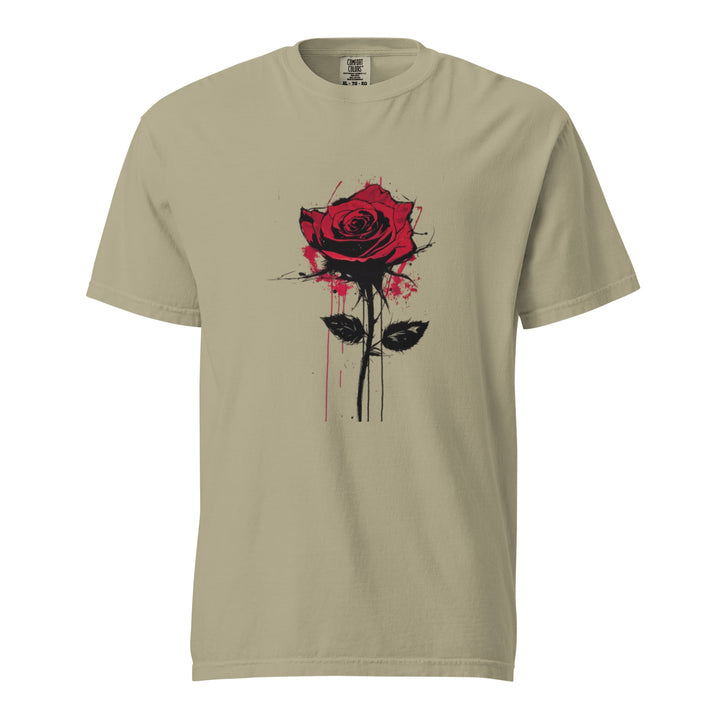 "Bleeding-Rose" garment-dyed heavyweight t-shirt - Polendo Design