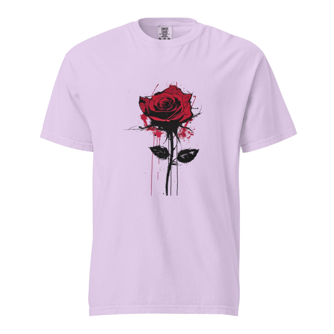"Bleeding-Rose" garment-dyed heavyweight t-shirt - Polendo Design