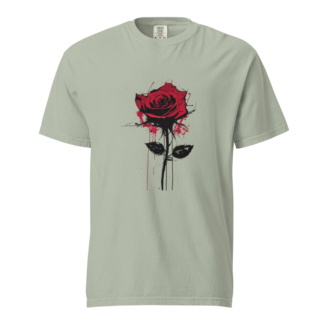 "Bleeding-Rose" garment-dyed heavyweight t-shirt - Polendo Design