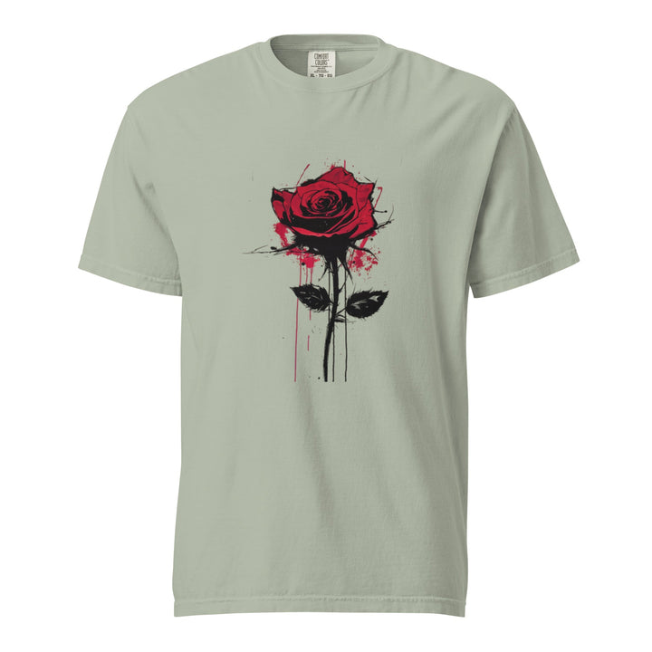 "Bleeding-Rose" garment-dyed heavyweight t-shirt - Polendo Design