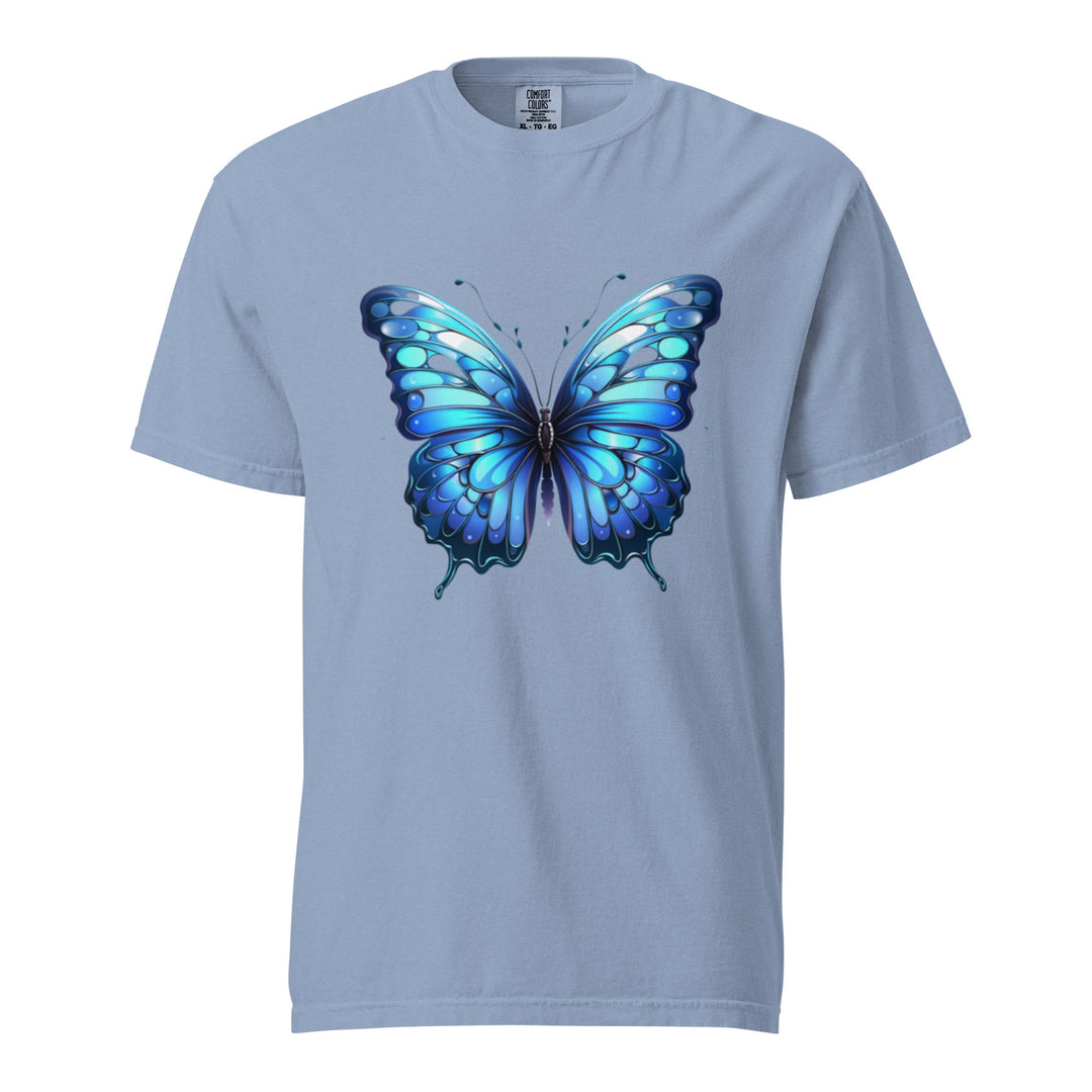 "Blue Grace" garment-dyed heavyweight t-shirt - Polendo Design