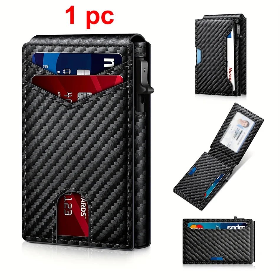 Carbon Fiber RFID Wallet Card Holder - Polendo Design Carbon Fiber RFID Wallet Card Holder
