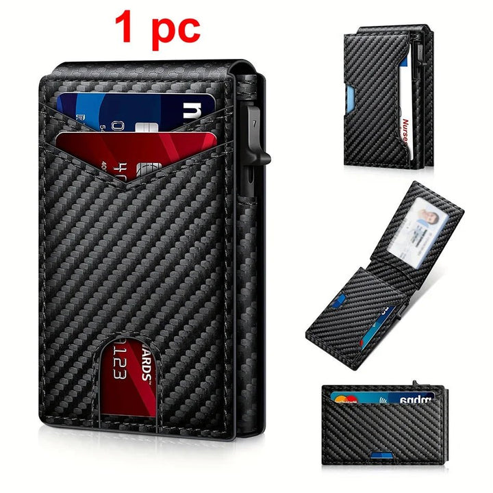 Carbon Fiber RFID Wallet Card Holder - Polendo Design Carbon Fiber RFID Wallet Card Holder