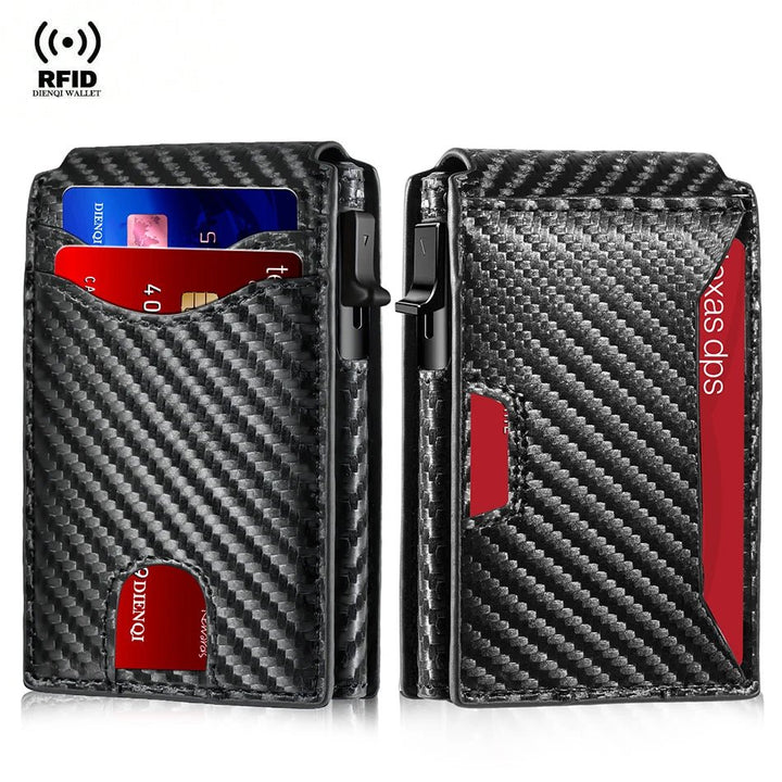 Carbon Fiber RFID Wallet Card Holder - Polendo Design Carbon Fiber RFID Wallet Card Holder