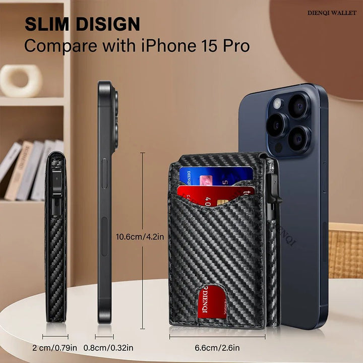 Carbon Fiber RFID Wallet Card Holder - Polendo Design Carbon Fiber RFID Wallet Card Holder