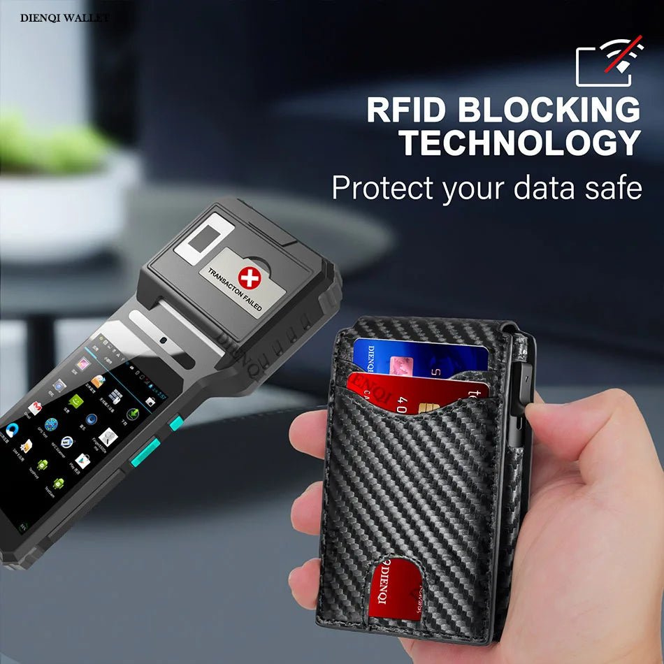 Carbon Fiber RFID Wallet Card Holder - Polendo Design Carbon Fiber RFID Wallet Card Holder