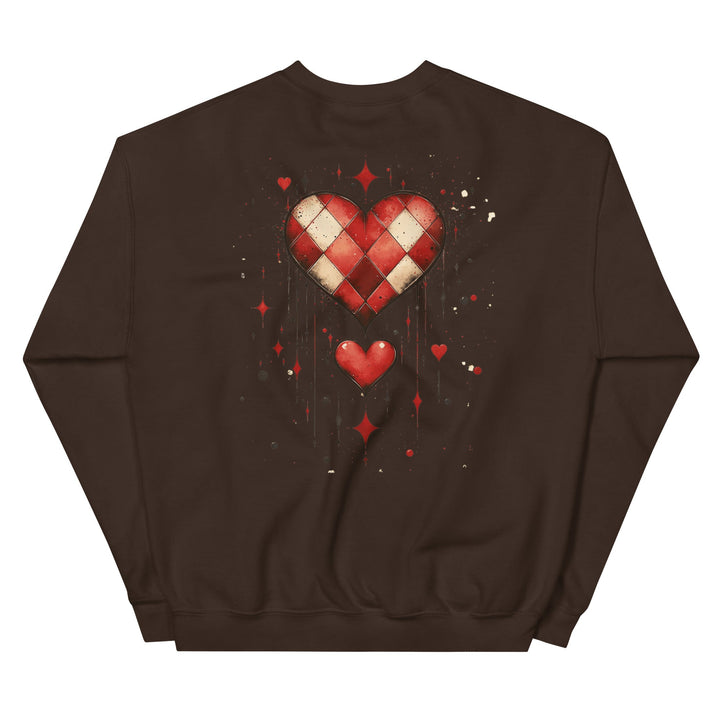 Checkered Heart Sweatshirt – Unisex Fit - Polendo Design checkered heart sweatshirt