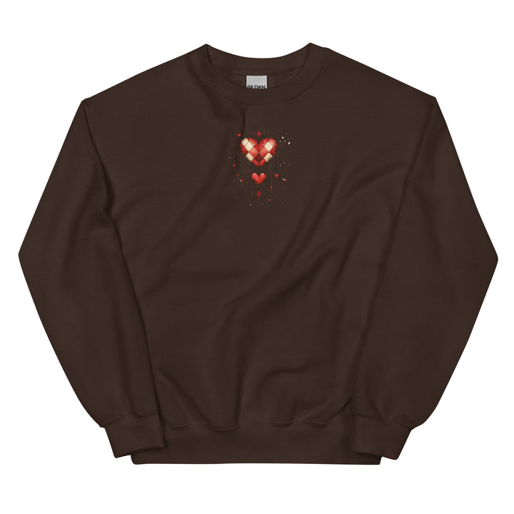 Checkered Heart Sweatshirt – Unisex Fit - Polendo Design checkered heart sweatshirt