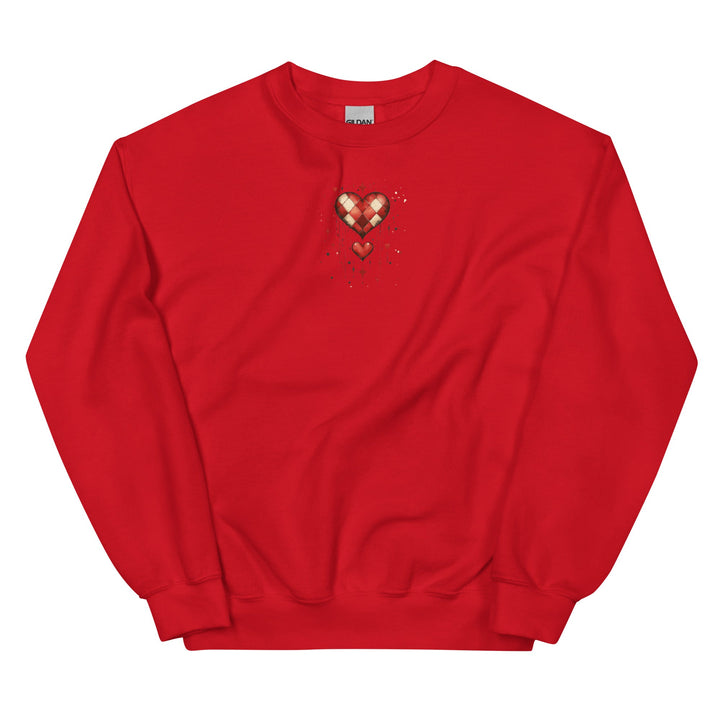 Checkered Heart Sweatshirt – Unisex Fit - Polendo Design checkered heart sweatshirt