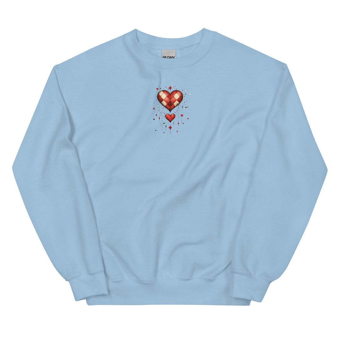 Checkered Heart Sweatshirt – Unisex Fit - Polendo Design checkered heart sweatshirt