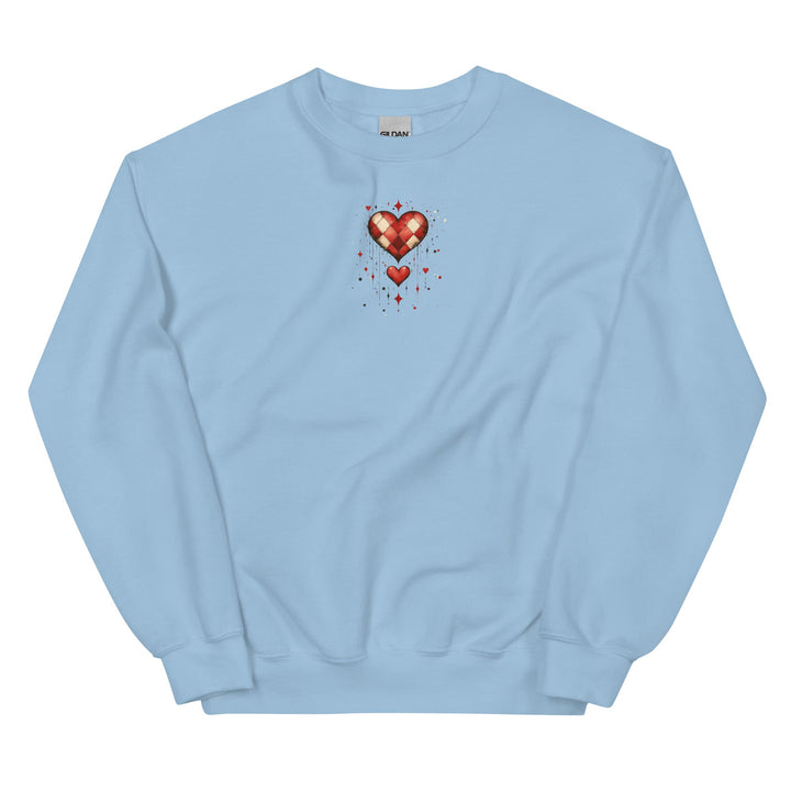 Checkered Heart Sweatshirt – Unisex Fit - Polendo Design checkered heart sweatshirt