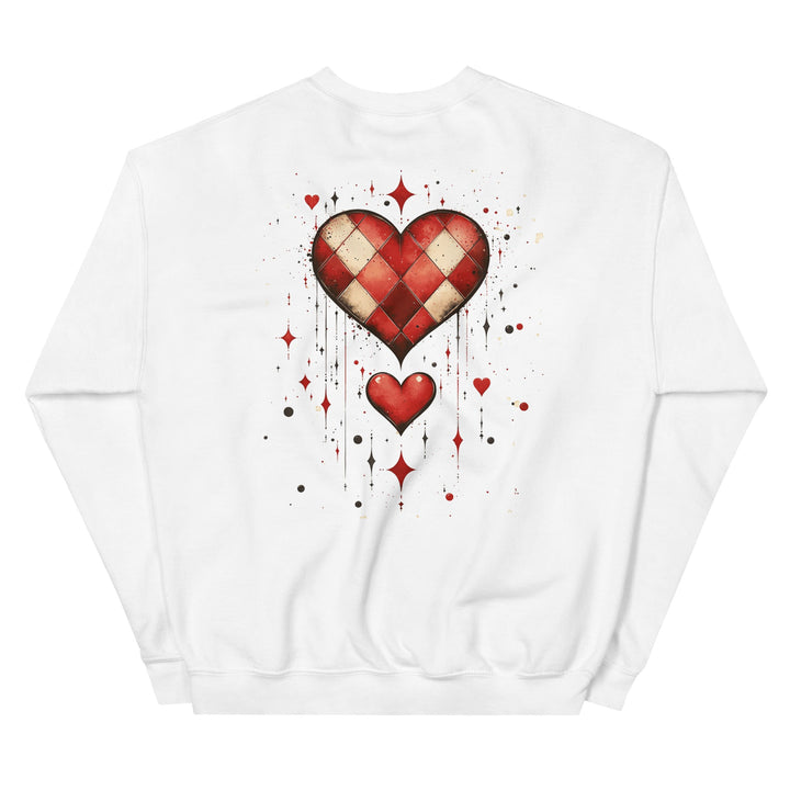 Checkered Heart Sweatshirt – Unisex Fit - Polendo Design checkered heart sweatshirt