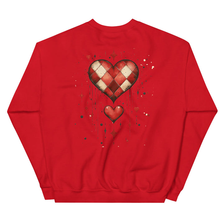 Checkered Heart Sweatshirt – Unisex Fit - Polendo Design checkered heart sweatshirt