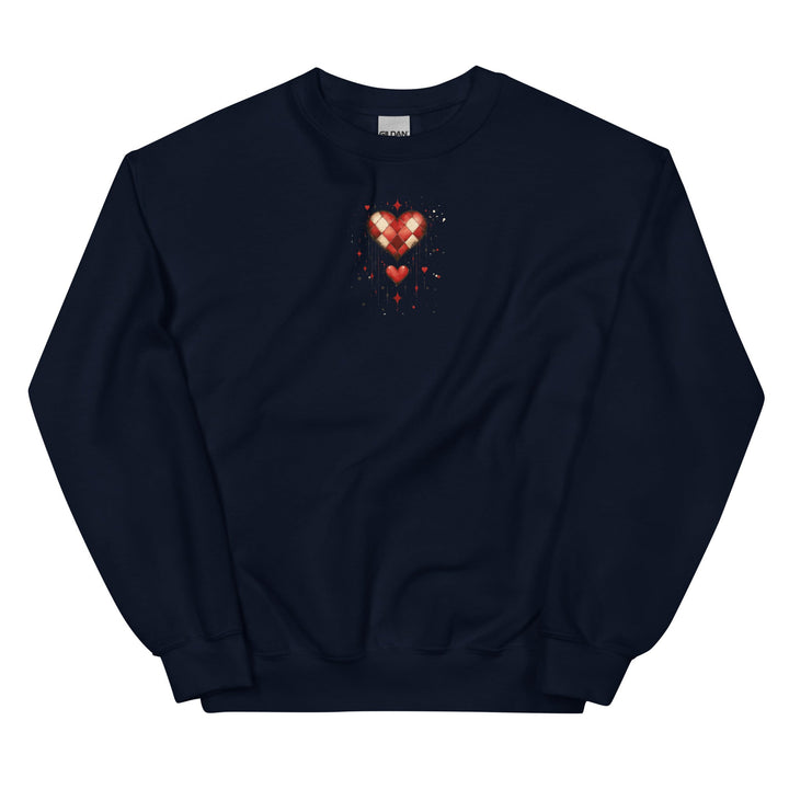 Checkered Heart Sweatshirt – Unisex Fit - Polendo Design checkered heart sweatshirt